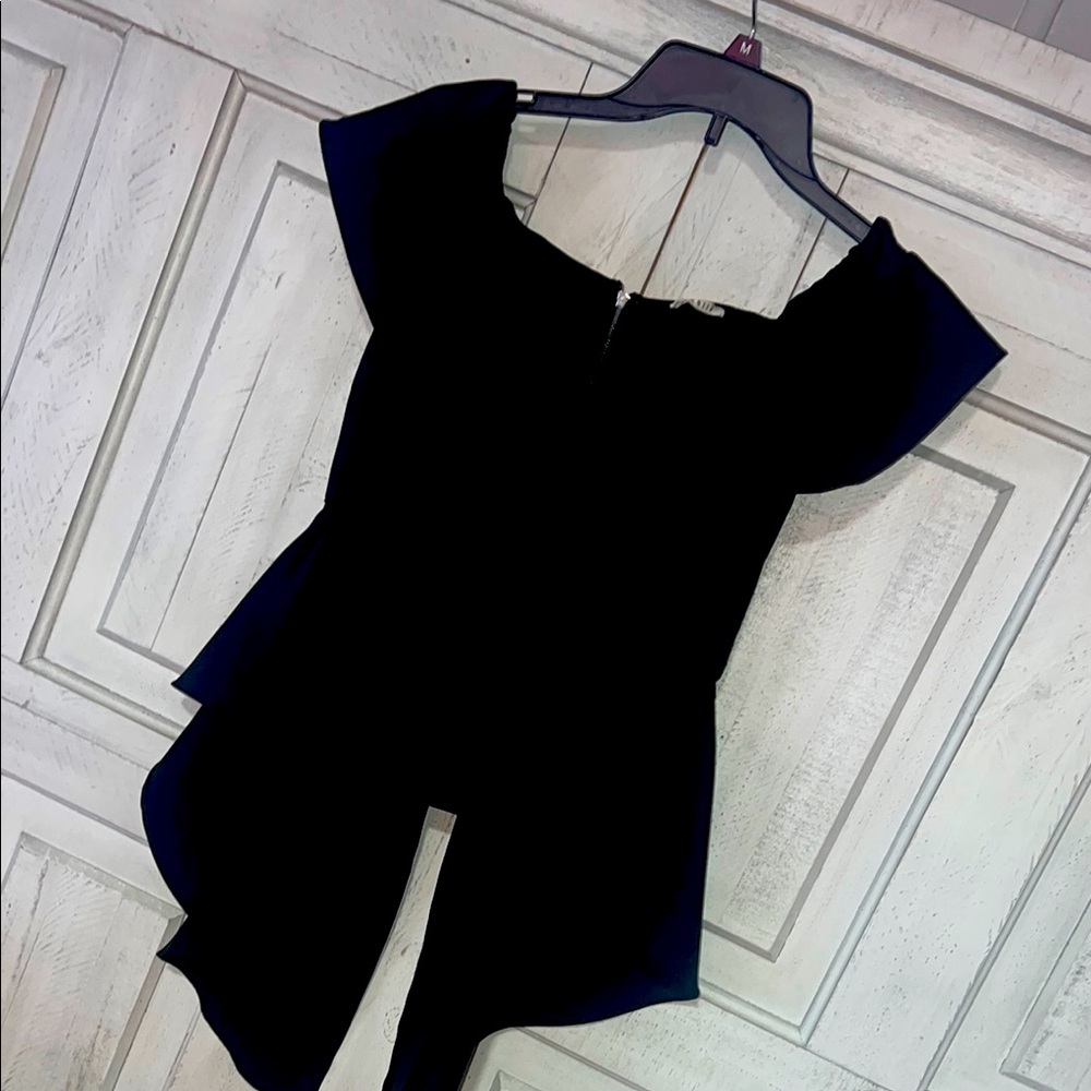 Elegant Black Peplum Top